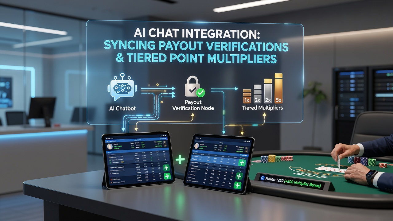 AI chat interface displaying payout verification alongside tiered loyalty points on a mobile sportsbook screen