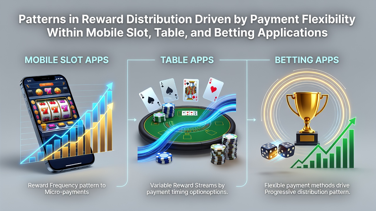 Mobile gaming interface showing slot reels, table games, and betting options with payment method icons overlaid on a smartphone screen